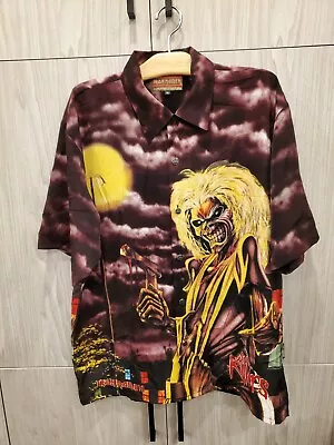 Iron Maiden Killers Button Up Hawaiin Shirt Size XL Dragonfly Clothing • $96.06