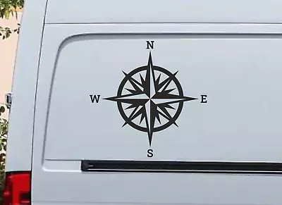 Compass Caravan Campervan Motorhome Bumper Vinyl Window Sticker Car Funny Decal • £3.25