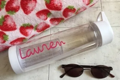 NEW Personalised Holiday  Island White WATER BOTTLE Love Any Name • £11.79