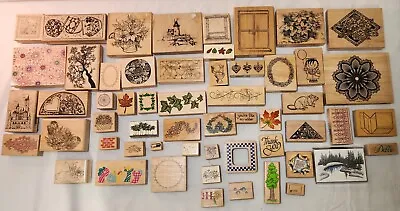 Rubber Block Stamps Craft Lot Of 55 Magenta Stampa Rosa Stampin Up Etc. • $39.99