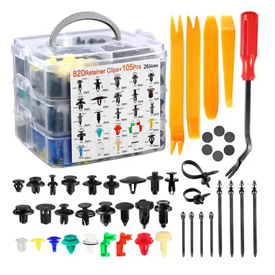 925×Car Push Pin Rivet Trims Door Panel Bumper Fastener Clip Assortment Box Set • $55.99