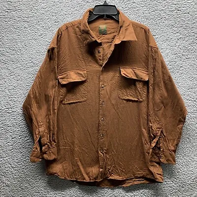 Vintage Scott Barber Shirt Adult Extra Large XL Brown Soft Cotton Button Up Mens • $11.10