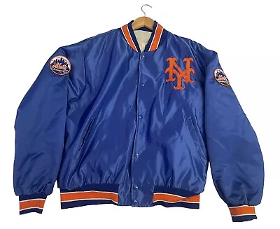 100% Authentic NEW YORK METS JACKET SATIN BOMBER MADE IN USA  Size XL • $149.99