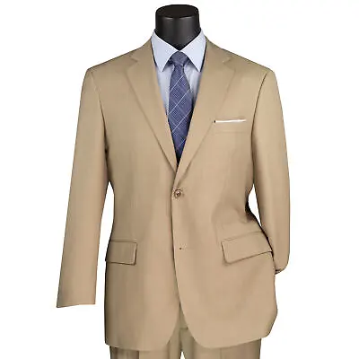 VINCI Men's Beige Textured Weave 2-Button Classic-Fit Suit - NEW • $100