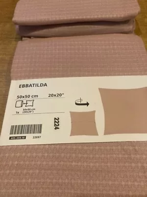 IKEA EBBATILDA Cushion Cover 50x50 Cm 100% Cotton Light Pink 405.308.18 NEW • £5.99