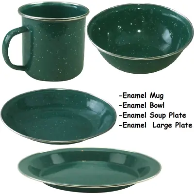 KombatUK Cadet Army Deluxe Enamel Lightweight  Plate Bowl Mug Camping Tableware • £16.95