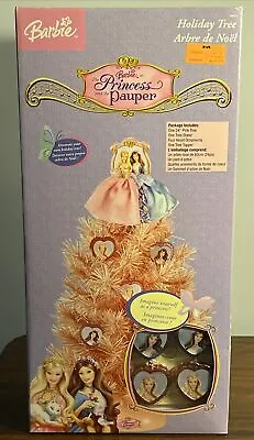 Barbie Princess & The Pauper Pink Holiday 24  Christmas Tree With Ornaments 2004 • $49.99