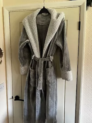 Grey Faux Fur KATE MORGAN Dressing Gown - Size 12/14 • £3.50