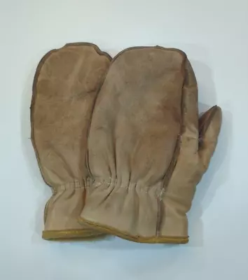 Oiled Leather Mittens Sheep Fur Lined With Blended Thermal Liners Size XL • $15.95