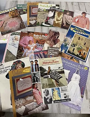 Huge Lot Crochet Magazines Books Leaflets Patterns Vintage  Doilies Baby • $28