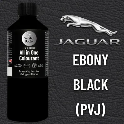 Leather Paint For JAGUAR Car Seat EBONY BLACK  250ml Dye Repairing Recolouring • £16.95