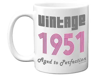 70th Birthday Gifts Women Men 1951 Pink Vintage Coffee Mug 11oz Ceramic Mugs • £16.95