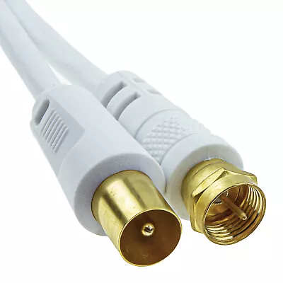 Coaxial F Type Connector Male RF TV Aerial Male Plug RG59 Cable 0.5m To 20m Lot • £3.25