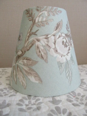 £22 • Buy Handmade Candle Clip Lampshade Laura Ashley Belvedere Flora Fabric Duck Egg Blue