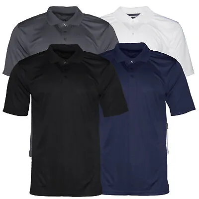 Mens Polo Button Shirt Short Sleeve Dry-Fit Sports Tennis Comfortable Fit • $17.88