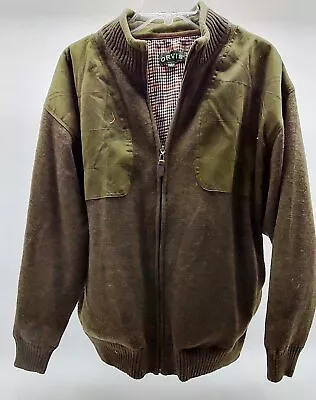 Men's ORVIS Dark Olive Green Sweater Full Zip Jacket XL • $29.99