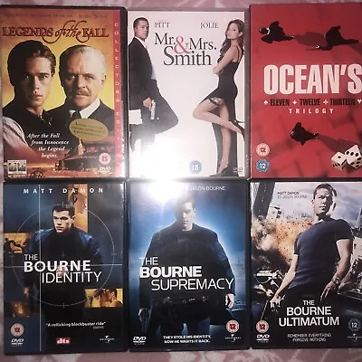 Brad Pitt/Matt Damon DVD Collection - 8 Films - Bourne Trilogy Oceans 11-13 Etc • £3.49