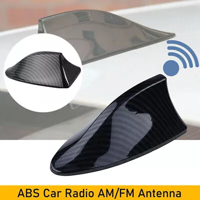 Carbon Fiber Shark Fin Antenna Cover Antenna Radio FM/AM Signal Booster Aerial • $27.99