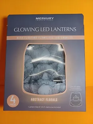 Glowing LED Lanterns With Floating Flameless LED Candles Luminaries Set Of 4 NEW • $11.25