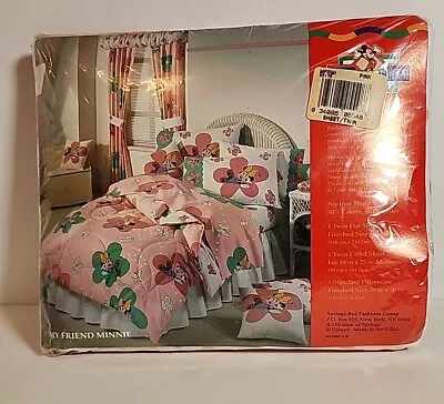 Vintage Minnie Mouse Twin Sheet Set 3 Piece Pink Made In USA • $64.95