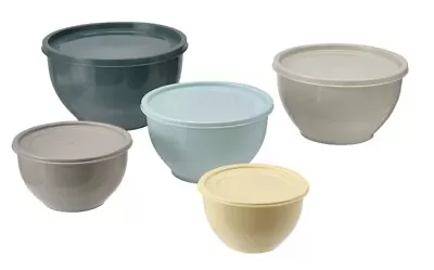 Set Of 5 Plastic Bowl With Lid ( In Mixed Colours) • £21.99