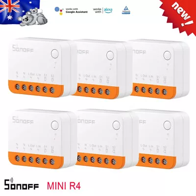 SONOFF MINIR4 10A Mini Wifi Wireless Smart Switch Timer For Alexa Google Home • $149.29