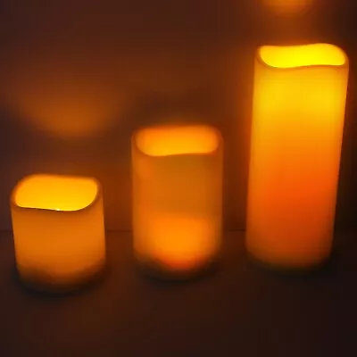 Outdoor LED Flameless Candle - Amber Flickering Weatherproof Garden Timer D • £10.57