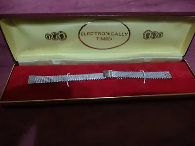 ELECTRONICALLY TIMED  Watch Band  Vintage Switzerland SILVER • $4.99