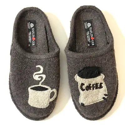 Haflinger Brown Coffee Wool Scuffs Slides Slippers Women's Size 38 8 • £15.74