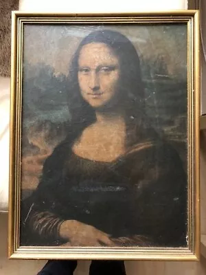  Old Framed  The Mona Lisa Print Which Has Been Varnished  • $19.90
