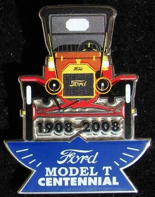 Nos Model T Ford Silver Cloisonne' Anniversary Pinback Badge Pristine L@@k #h93 • $19.99