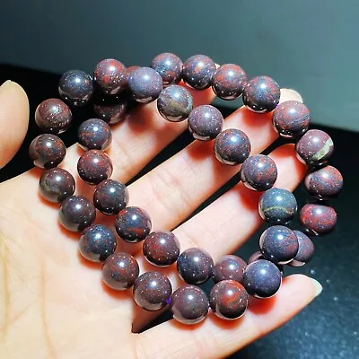 10mm 2pcs Natural Red Black Meteorite Quartz Crystal Beads Bracelet • $0.99