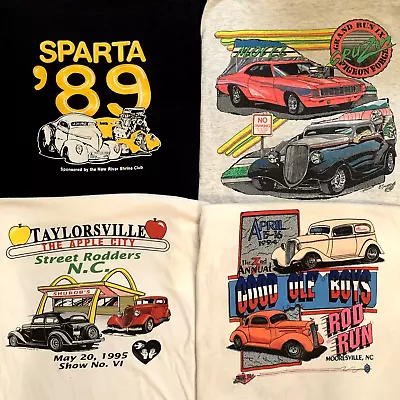 Vtg 80s 90s Hot Rod Muscle Car T-Shirts Lot 4 Single Stitch Made USA Tees Sz XL • $49.99