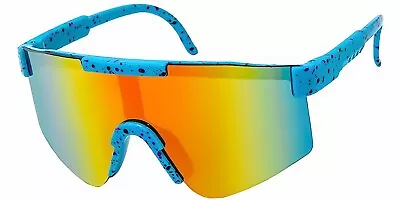 Kids Wrap Sports Shield Baseball Cycling Sunglasses Multi Color Mirror 20RV • $5.99