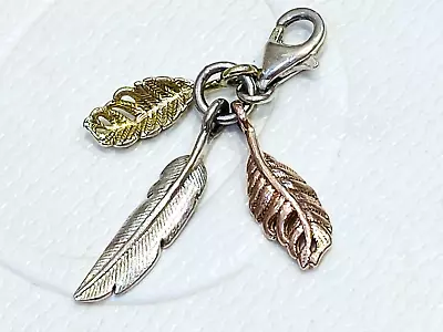 THOMAS SABO Charm Club Sterling Silver Gold Plated Boho Feathers Clip On CHARM • $45