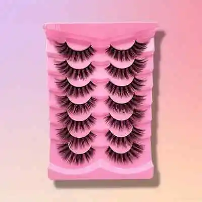 7 Pairs False Eyelashes Natural Look 3D Silk False Eyelashes 13-15mm (TOP1) • £2.99