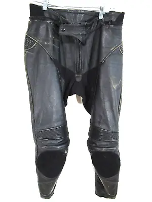 Alpinestars Black Leather Padded Protective Motorcycle Leather Pants Men Sz 36 • $97.99