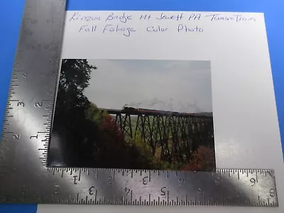 Vintage Railroad Color Train Photo Kinzua Bridge Mt. Jewett PA Foliage S6650 • $11.99