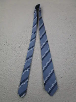 John Varvatos Tie Blue Striped Silk Hand Made Italy • $19.99