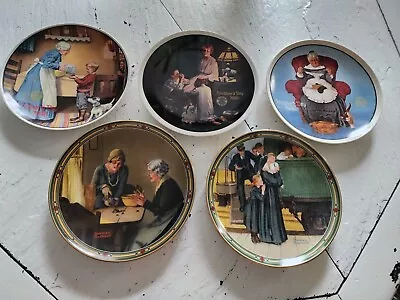 Norman Rockwell Edwin Knowles   Collectible Vintage Plates Lot Of 5 • $30