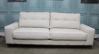 G Plan Vintage 71 Large 3 Seater Sofa In Cambridge Chalk Leather. Rrp £2299. • £1299