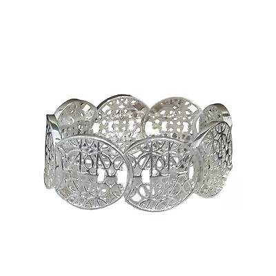 Vera Bradley Silver  Tone Signature Stretch Bracelet Msp $44 • $11.99