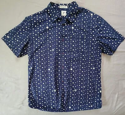 Classic Marc Ecko Cut & Sew Shirt Men's Large Button Cotton Blue Short Sleeve • $20.99