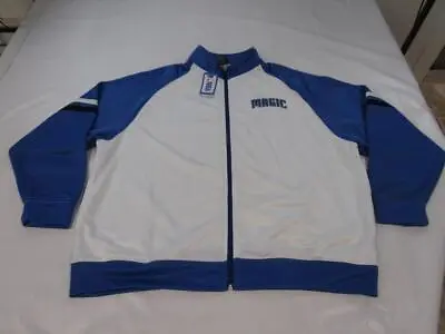 New -Dirty- Orlando Magic Mens Size 2XL 2XLarge White Blue Full-Zip Track Jacket • $17.63