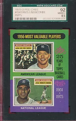 Sgc 8.5 Nm-mt+ Mickey Mantle 1975 Topps #194 Graded Label Error Says Opc *tphlc • $1375