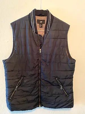 H&M Mens Blk Sleeveless Puffer Vest Jacket Size 40r • $12.95
