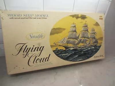 Vtg Flying Cloud Wood Clipper Ship Model Kit Carved Hull Sterling Models USA • $19.99