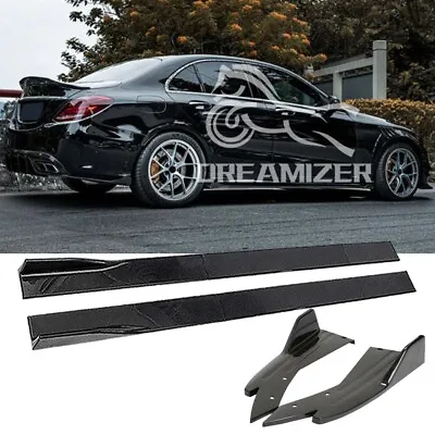 For Mercedes Benz W203 W205 Side Skirt Rocker Panel Splitter Lip + 2x Rear Spats • $119.07