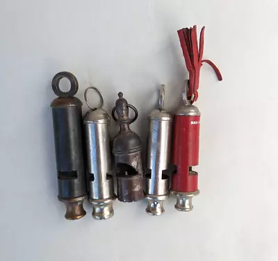 Vintage Lot Of 5 British Whistles Acme City The Kingslet Made In England 2 Unmkd • $34.95