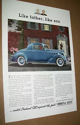 1936 Packard 3-window 120 Coupe Mid-size Mag Car Ad-  Like Father Like Son  • $17.95